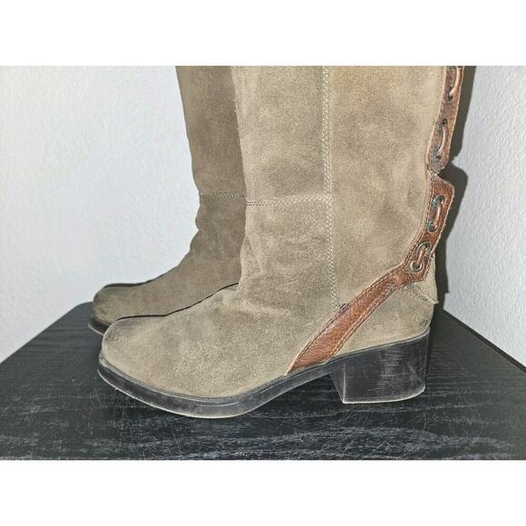 Nine West Vintage America Collection Suede Knee High Size 9 M Brown Rear Zip - Picture 2 of 16